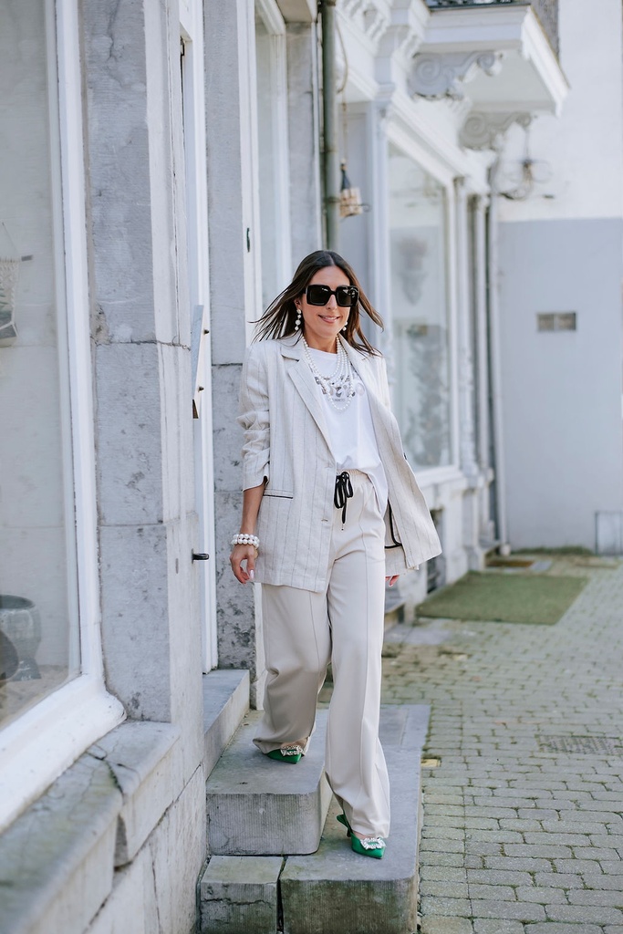 Les Blondinettes Oscar pantalon jog white