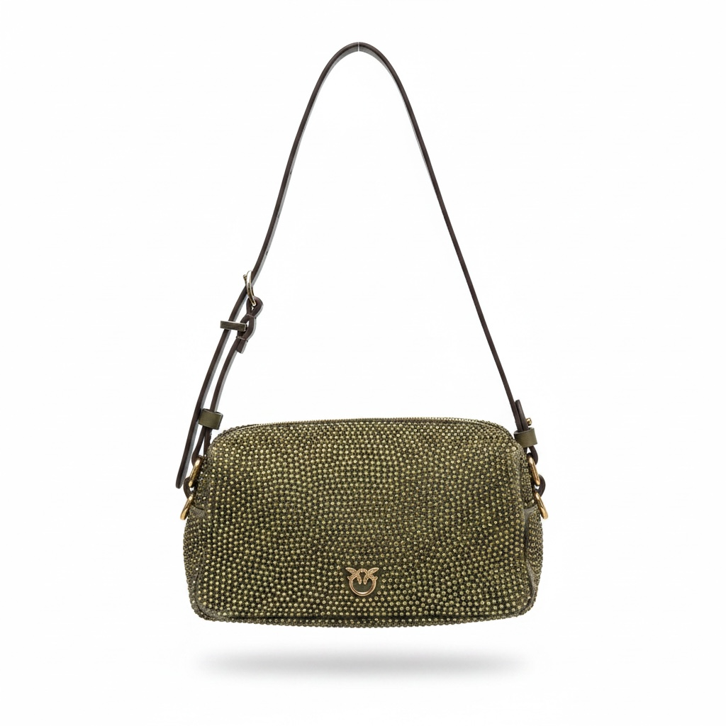 Pinko Bauletto full strass green