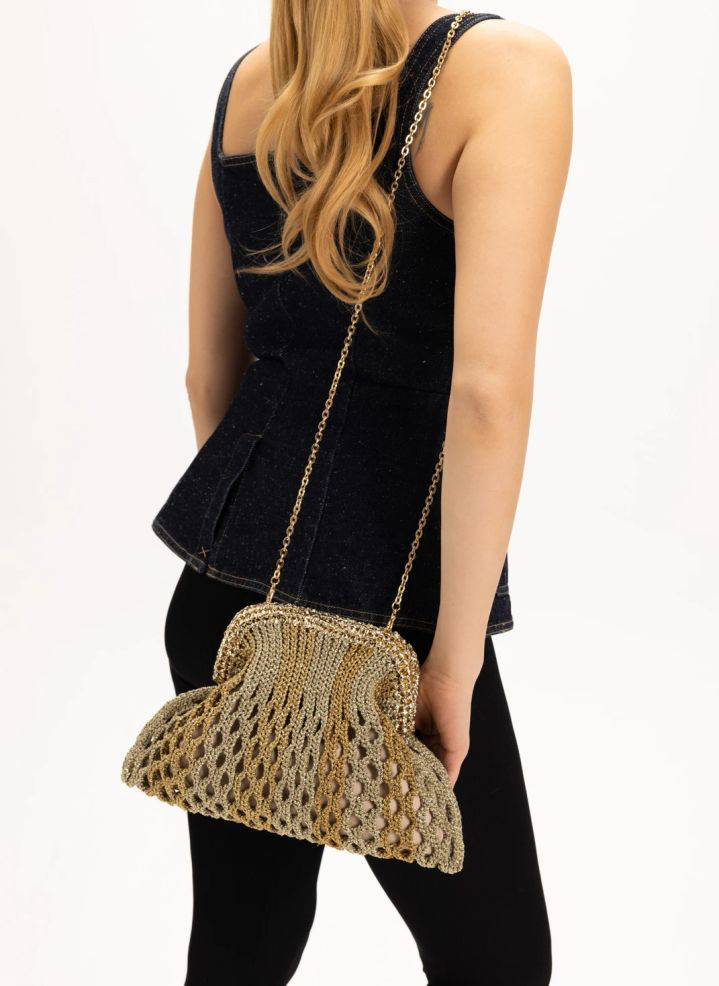Nadia Dafri Rahime clutch gold