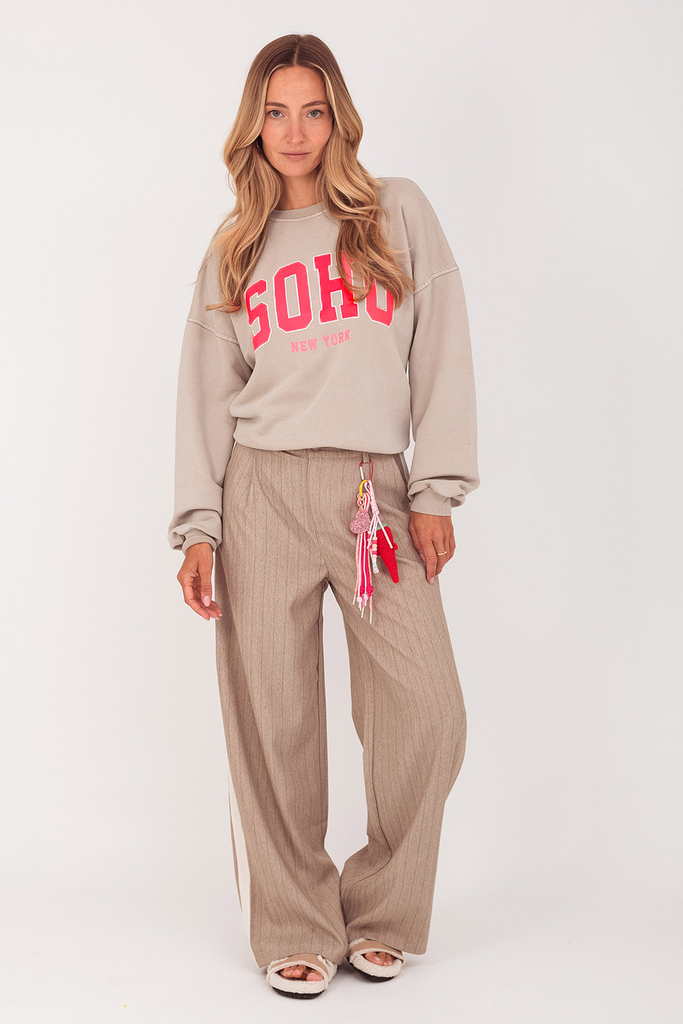 Turquoise Soho sweat beige/fuxia