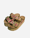Colors of California platform sandal rafia pink