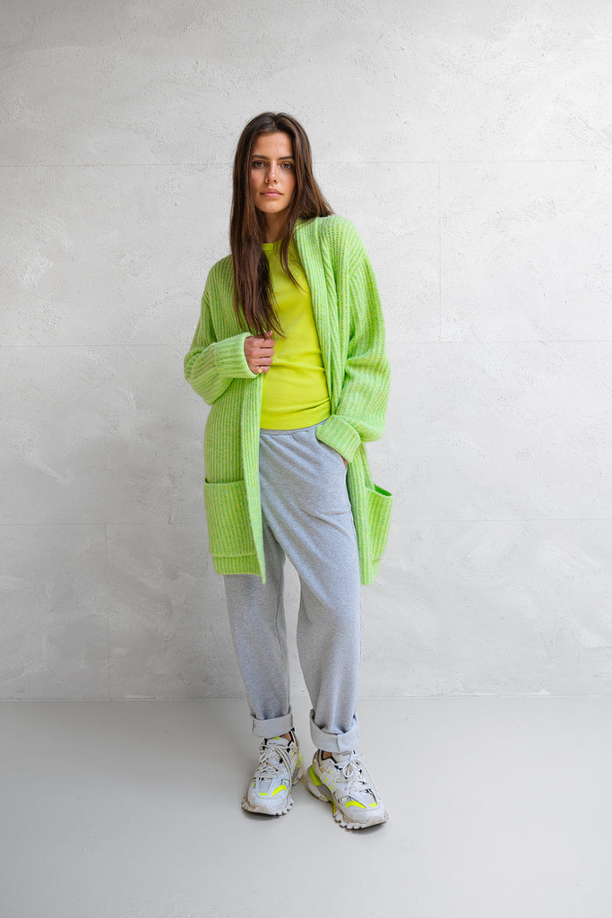 Penn & Ink cardigan electric green