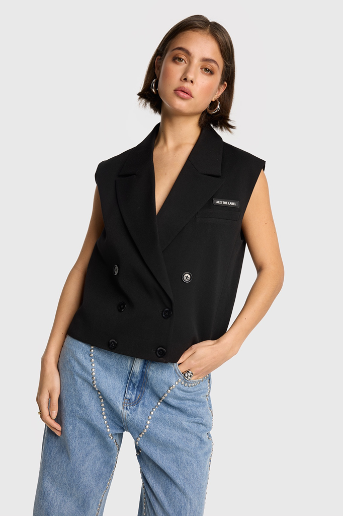 Alix The Label double waiscoat black