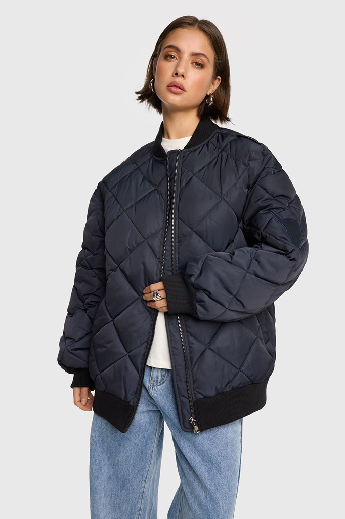Alix The Label quilted bomber navy