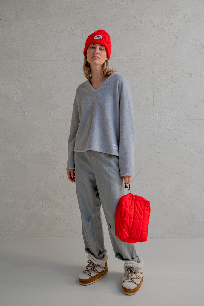 Penn & Ink pochette rouge gris bordeaux 