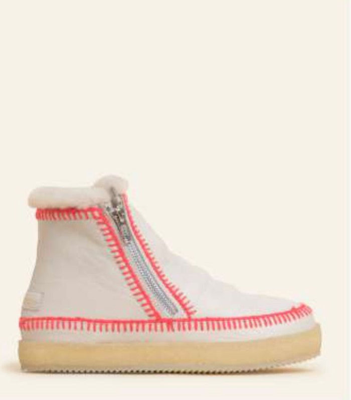 Laidback London milk leather neon pink