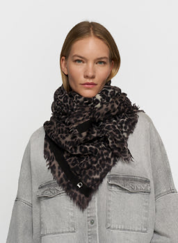 10 Days wool scarf leopardwhite melee