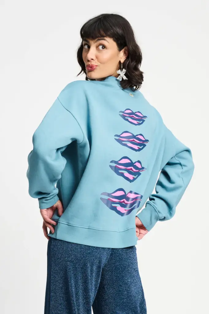 Pom Amsterdam sweater dawn blue