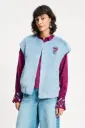 Pom Amsterdam gilet fur misty blue