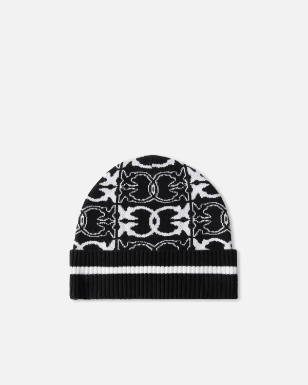 Pinko beanie logo black/white