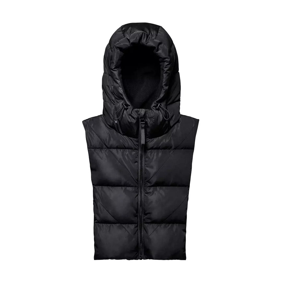 [Capuche doudoune noire intérieur polaire] Fudoon capuche réversible noire intérieur polaire