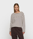 10 Days boat neck top stripes écru/wine