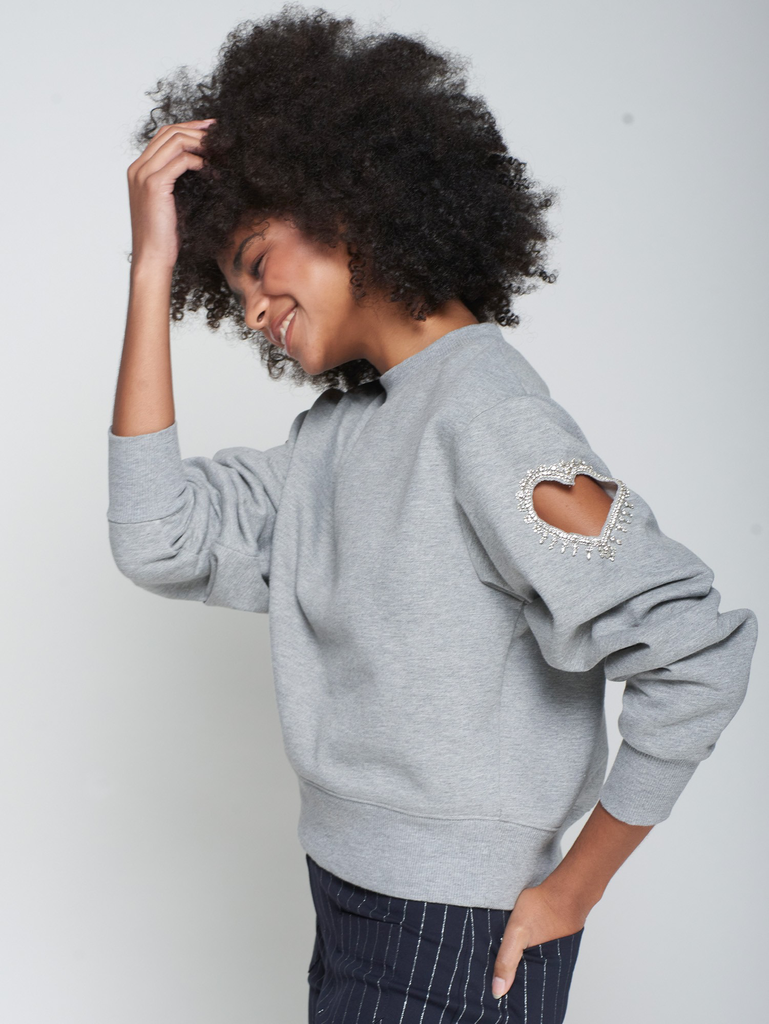 Vilagallo sweat corazon grey (S)