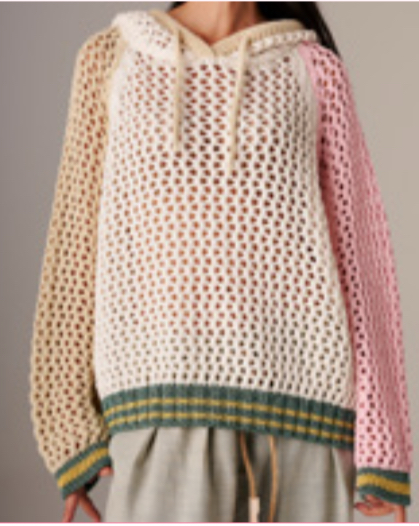 Liv Bergen crochet tricolour rose (XS)