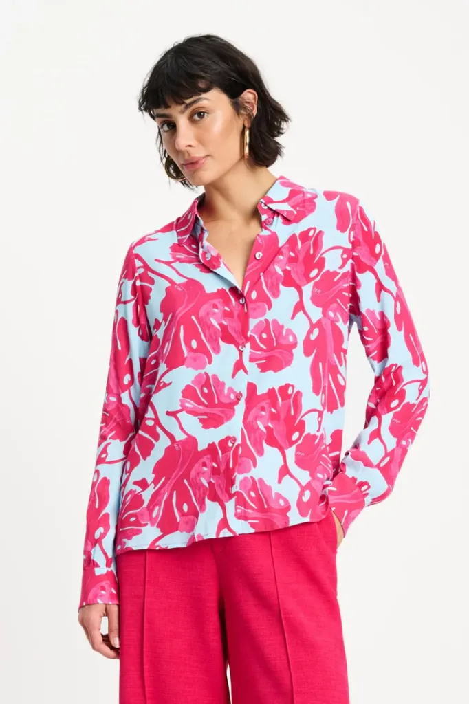 Pom Amsterdam Mila blouse Flora blue