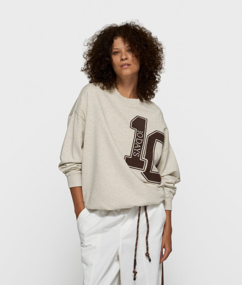 10 Days baseball sweater 10 White melee (XXS)