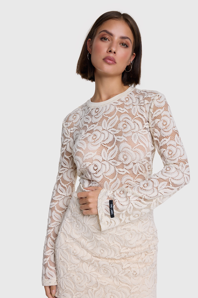 Alix The Label lace top beige (XS)