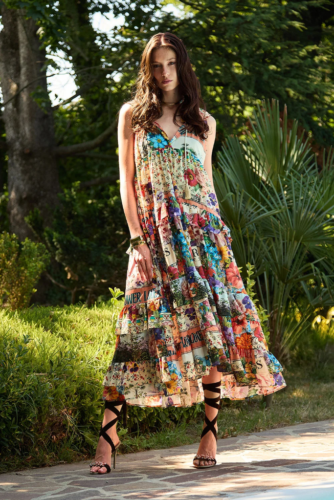 5 PROGRESS Flower power dress v (XS)