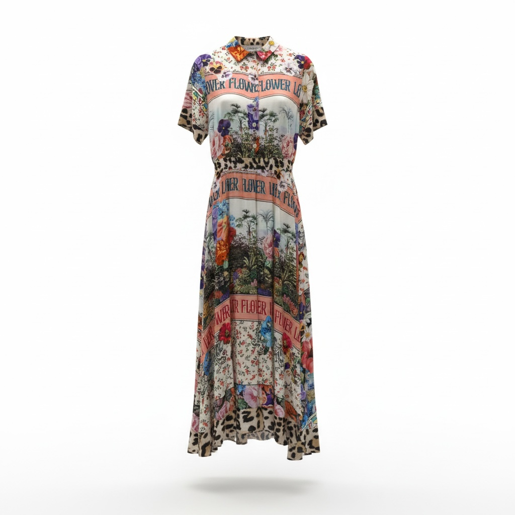 5 PROGRESS flower power dress maniche (S)