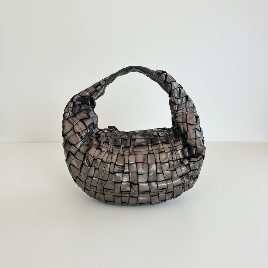 [C039420ND X2770 F 0603] Campomaggi Marisa intrecciato piombo