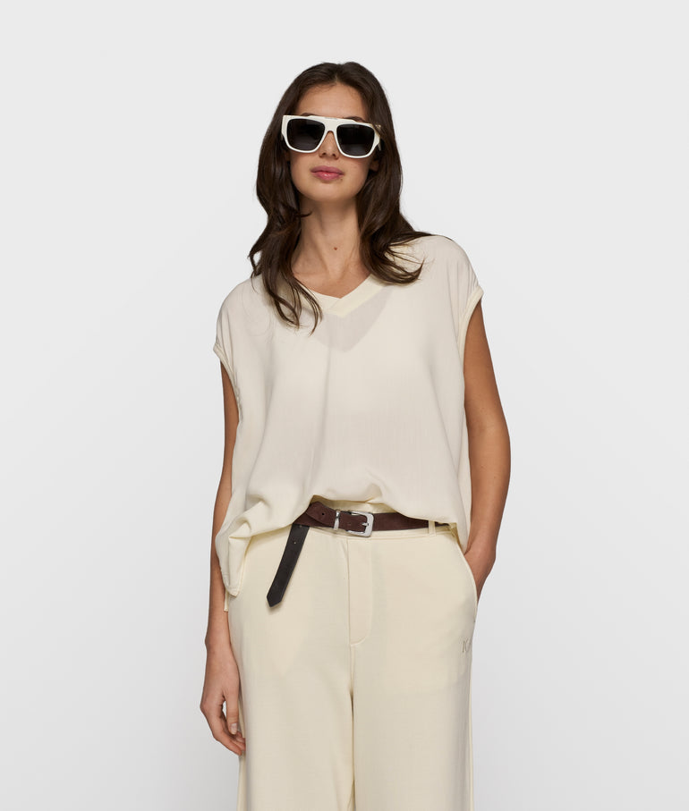 10 Days v-neck top white