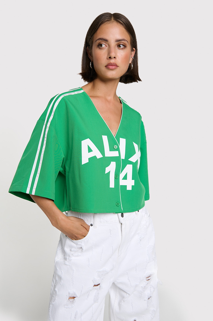 Alix The label baseball shirt bright green (XS)