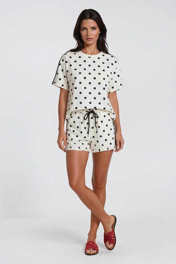 T-shirt pois ecru