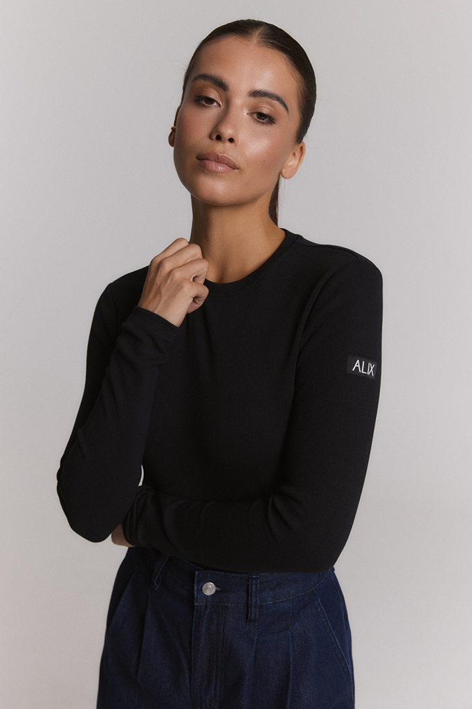 Alix The Label top long sleeves black (S)