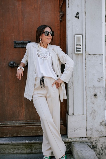 [V10/109A] Les Blondinettes Oscar pantalon jog white