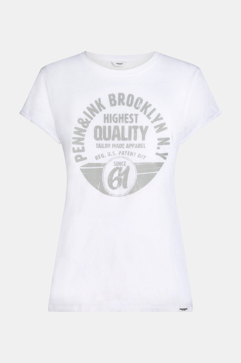[S25T1144] Penn&Ink t-shirt white stone