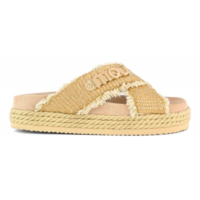 [S25_MU.SW451009K] Mou sandale rafia gold