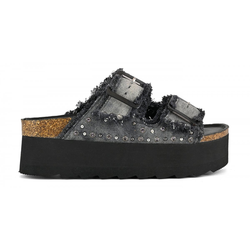 [HC.BES 41 black] Colors of California platform sandal denim black
