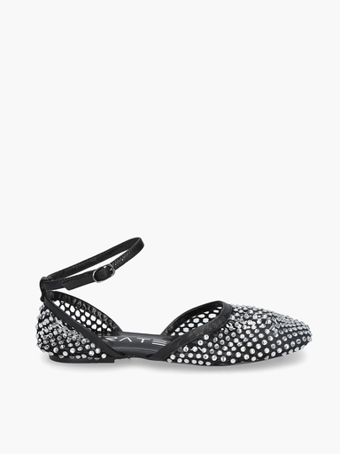 [R10 black/cry] Strategia ballerine black strass