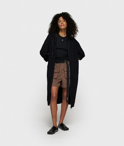 [20-854-5203] 10 days long zip Hoodie black