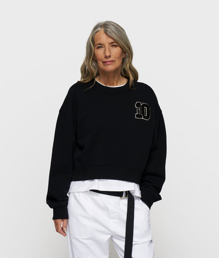 [20-801-5203] 10 days cropped  sweater black