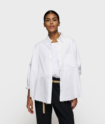 10 days stamp shirt pique white
