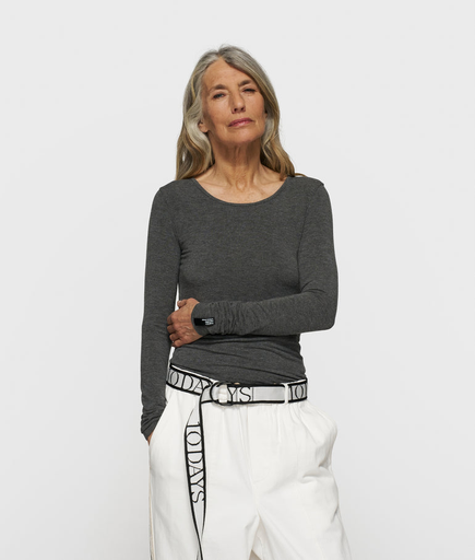 [20-773-5203 antra melee] 10 Days long sleeve tee grey