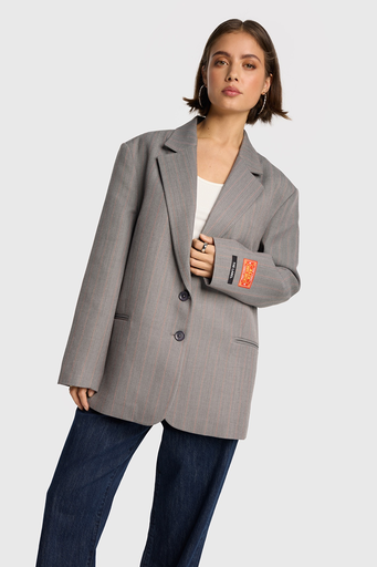 [2508440338] Alix The Label Grandad blazer soft grey