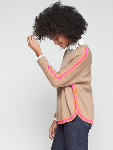 [32771-KNBAU5WK45/BG O KNITTED 61101190] Vilagallo Bau orange pink