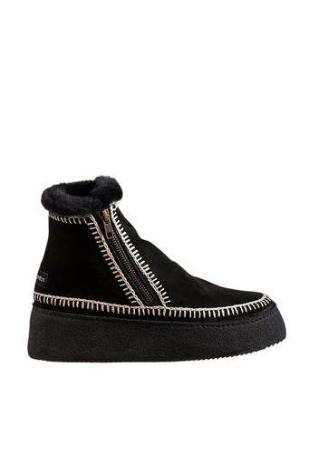 [I-183AW23 Suède ankle boot black] Laidback London platform black