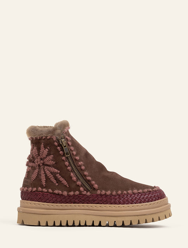 [I-283AW25 Suède ankle boot] Laidback London floral rosso