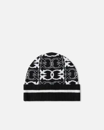 [105991 A2YO/ZZ2] Pinko beanie logo black/white