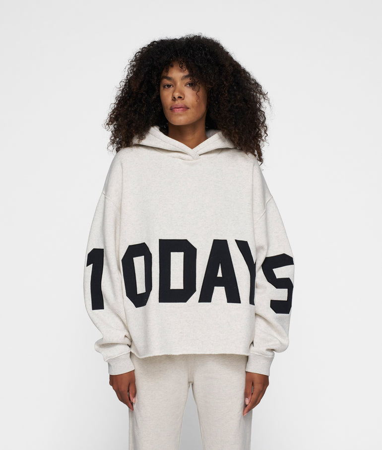 10 Days logo hoodie white melee